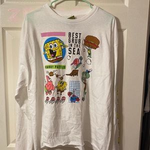 White spongebob long sleeve shirt.